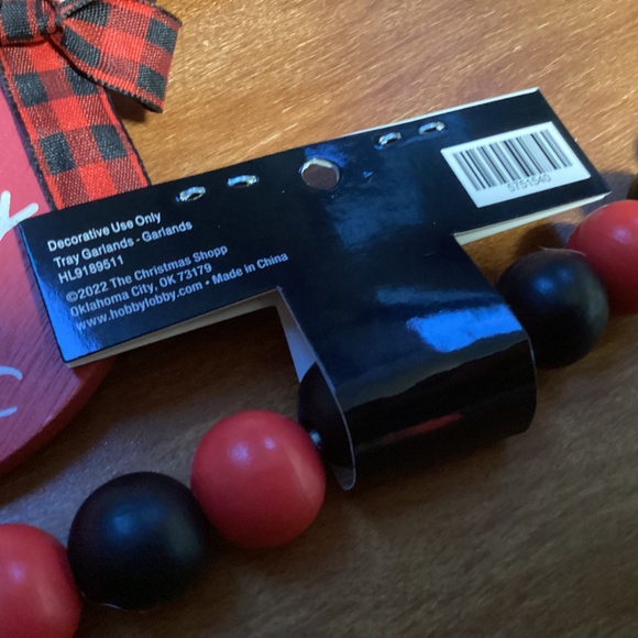 The Christmas Shoppe Wood/Polyester Garland New 33” - Picture 6 of 8